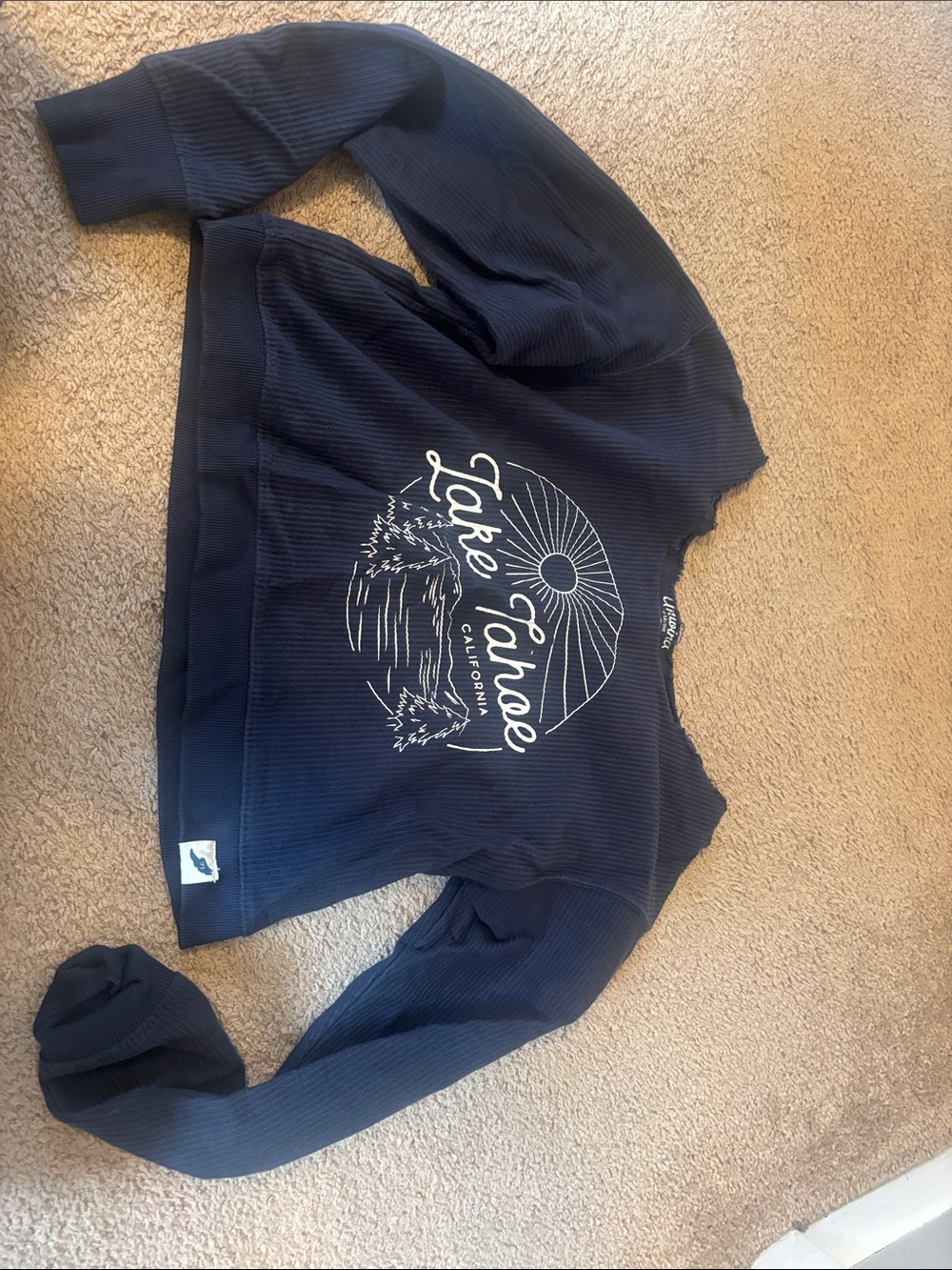 League Navy 'Take Tahoe' Waffle-Knit Crewneck Sweatshirt